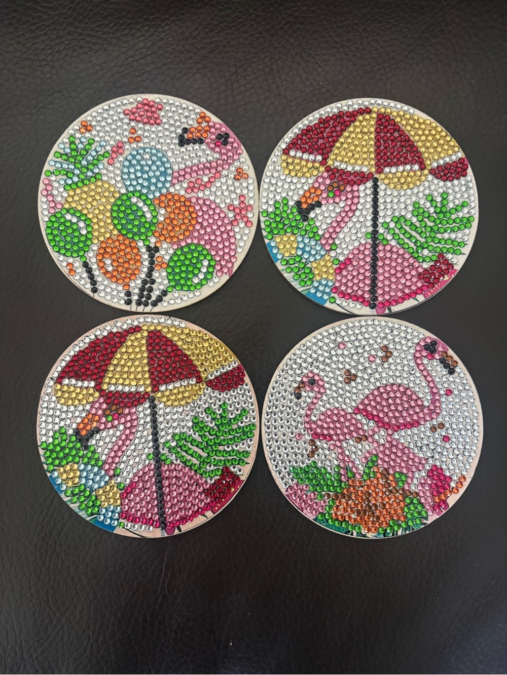 Hand Crafted Flamingo Coaster Set (sealed)